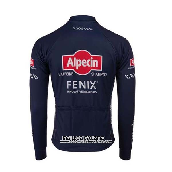2020 Maillot Ciclismo Alpecin Fenix Bleu Rouge Manches Longues et Cuissard